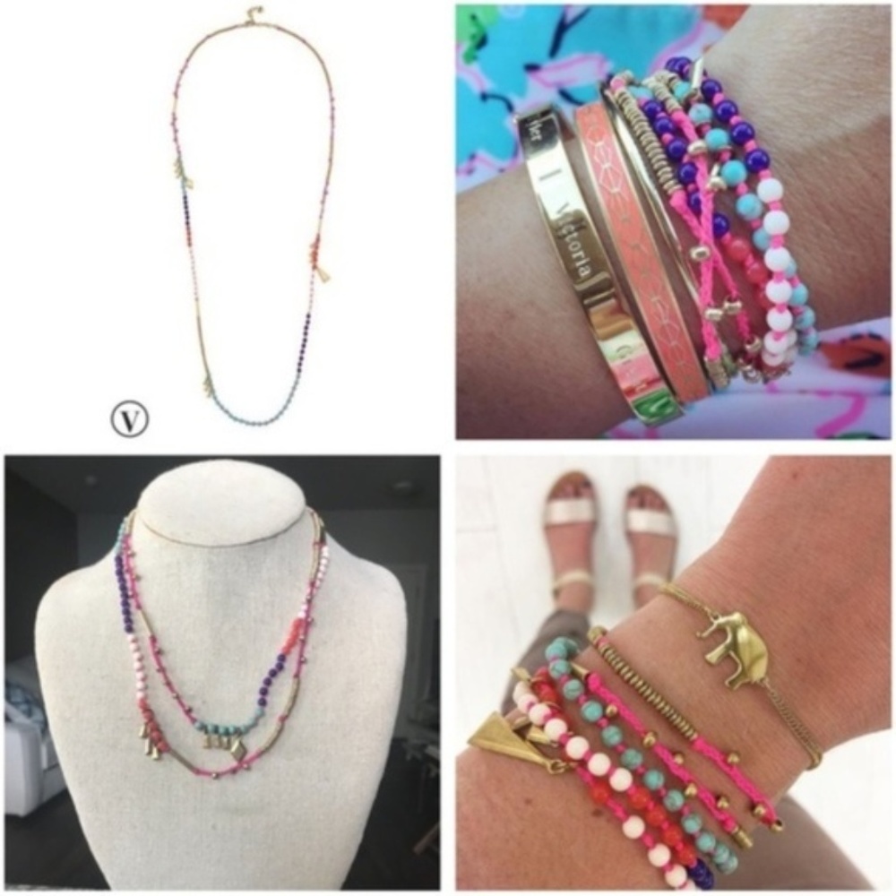 Stella & Dot | Dainty Gold Bracelet🌈Necklace Reina Necklace/Bracelet - Picture 1 of 5